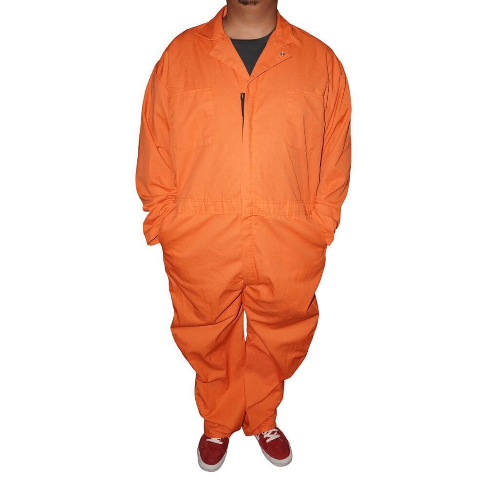 Red Kap Orange Industrial Coveralls Unisex Workwear Jumpsuit 50R Made in Mexico